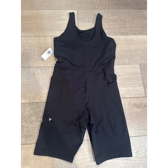 Old Navy Active Powersoft Black Romper With Pockets Girls L (10-12) Go-Dry Stre - Picture 1 of 6